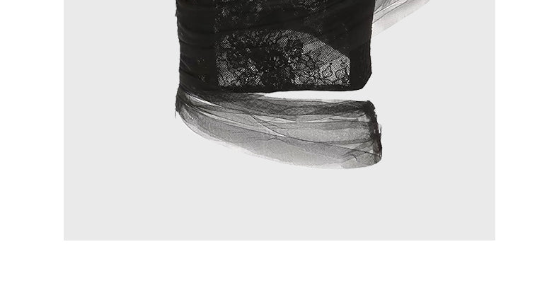 Black mesh tube top with ladylike temperament
