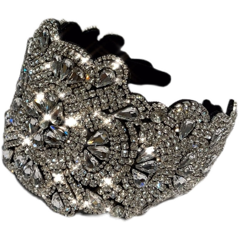 Wide-brim rhinestone small fragrant headband