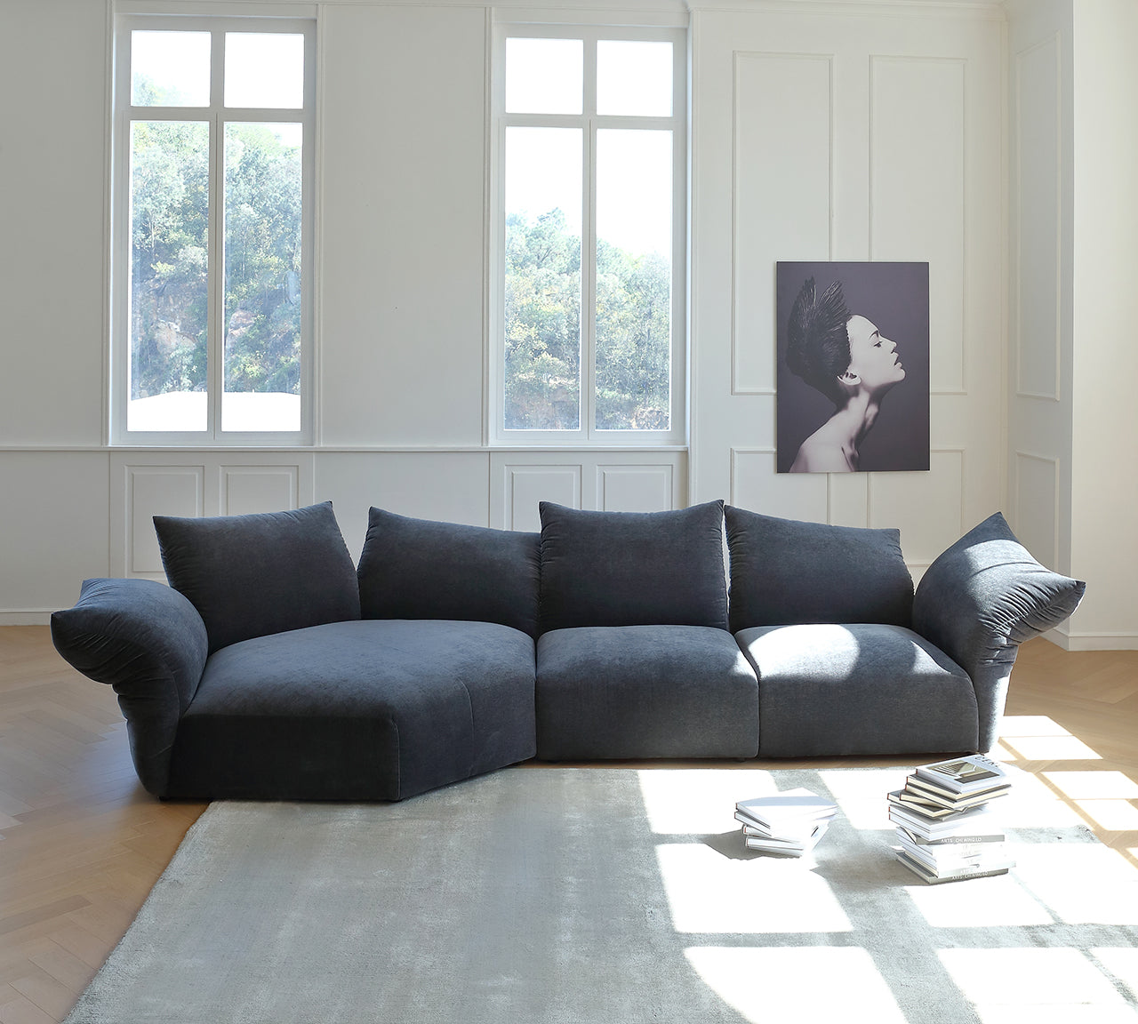 Italian minimalist petal sofa designer creative special-shaped modular sofa corner fabric sofa