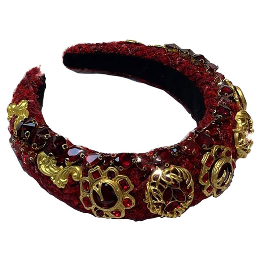 Lady-level high-end red rhinestone headband