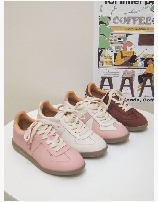 Cowhide multi-color stitching Dexun shoes