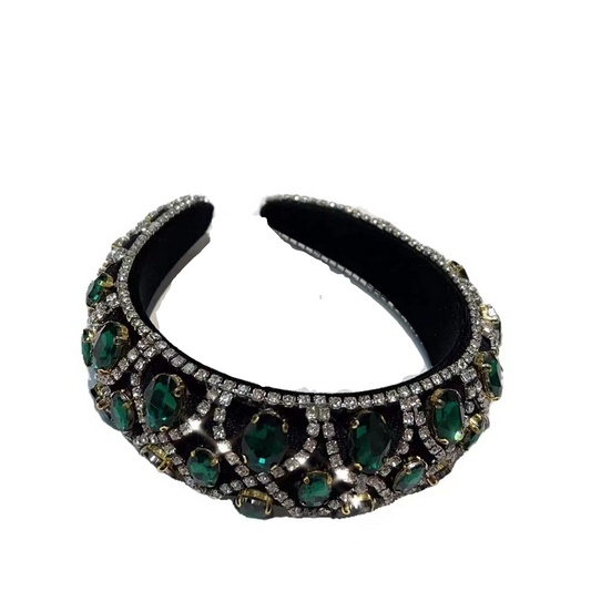 Light luxury headband set with diamonds and glass gems