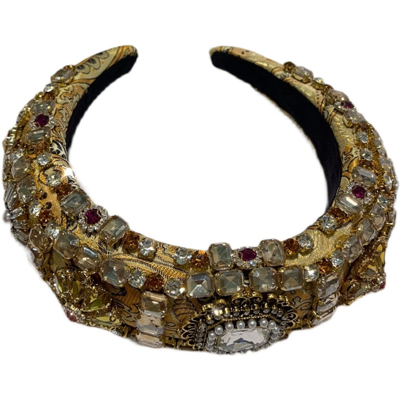 Thickened hand-set diamond gemstone headband