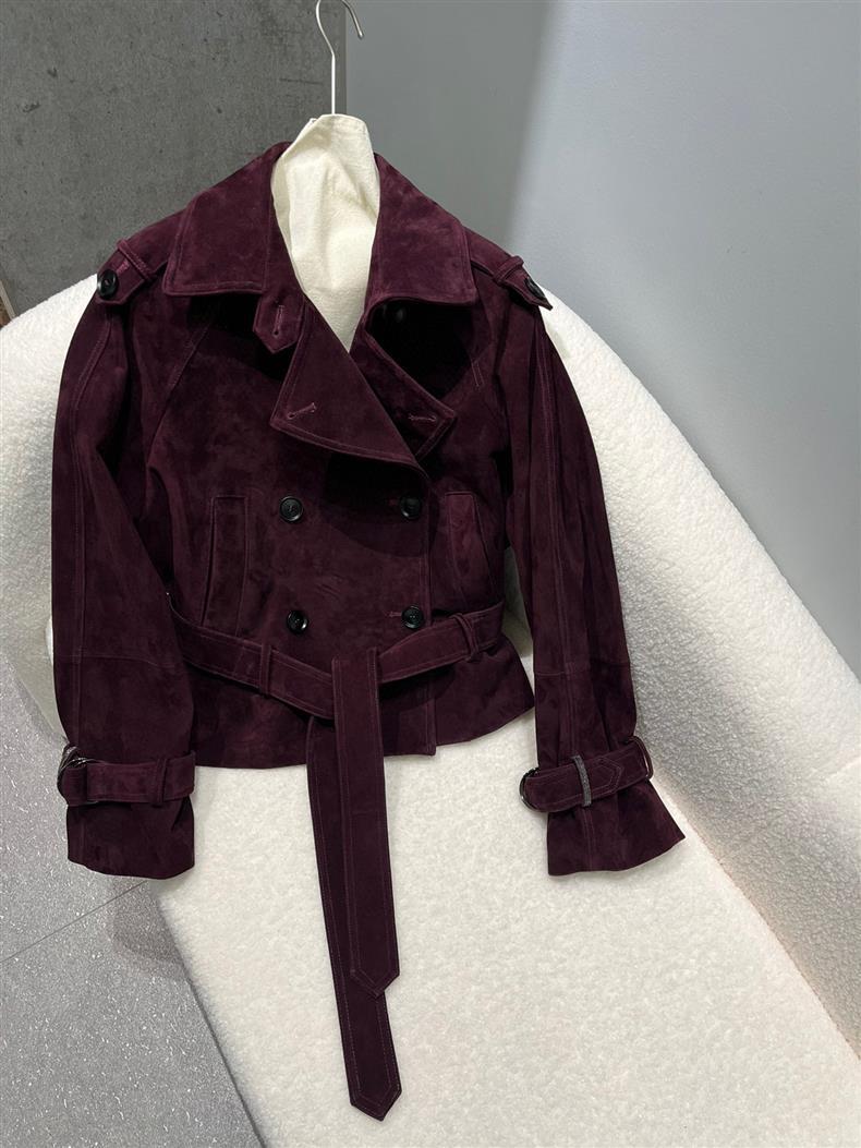 Genuine sheepskin suede leather jacket