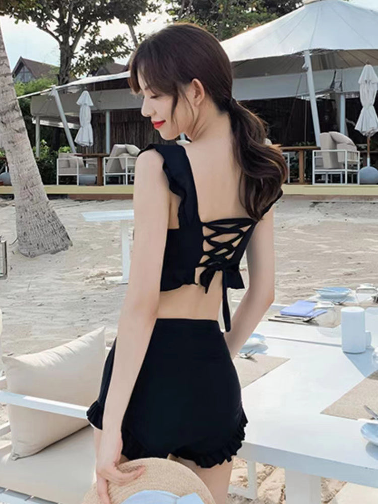Two-piece high waist tankini swimsuit