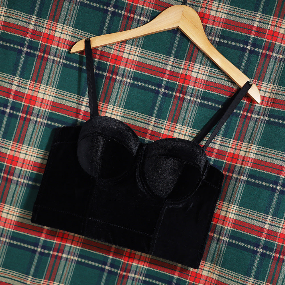 Velvet herringbone camisole women's suit underwear