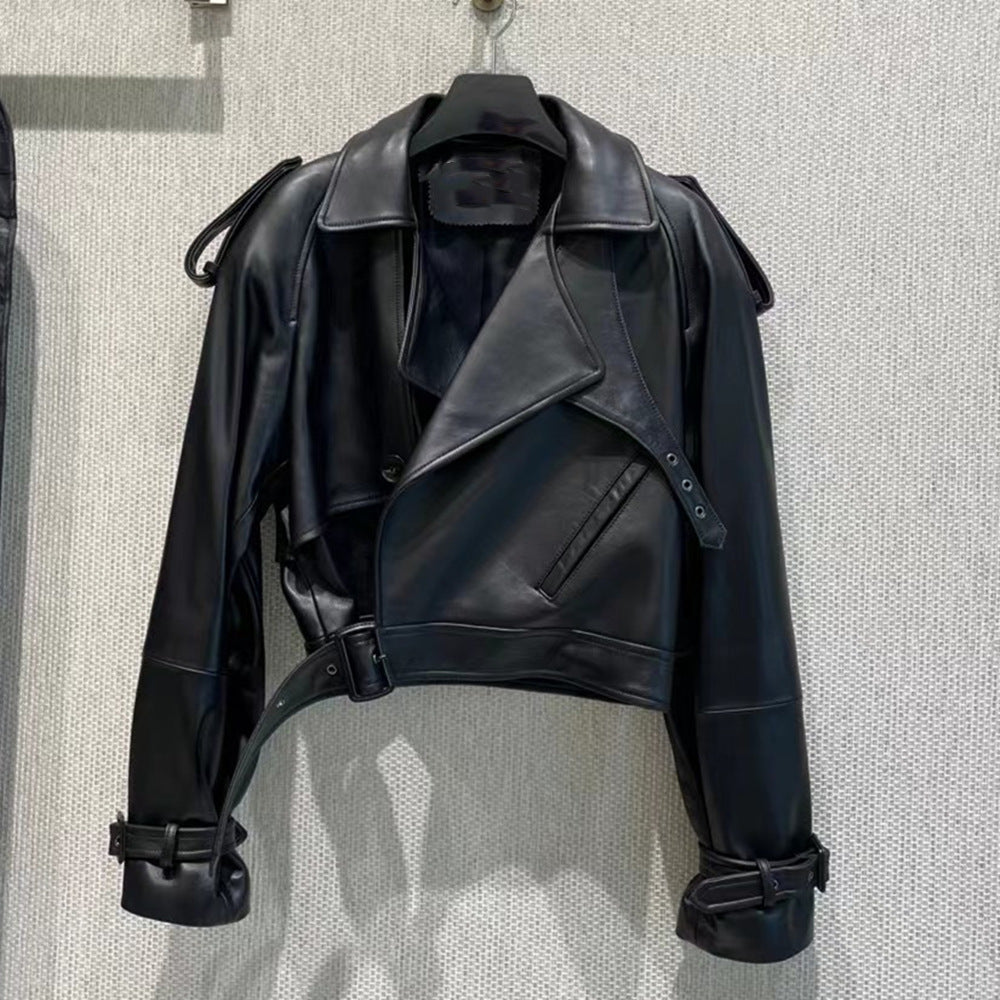 Leather motorcycle jacket