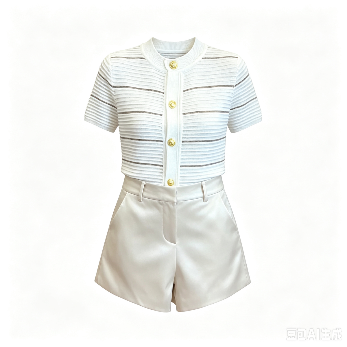 Gardenia Ribbed Shorts Set