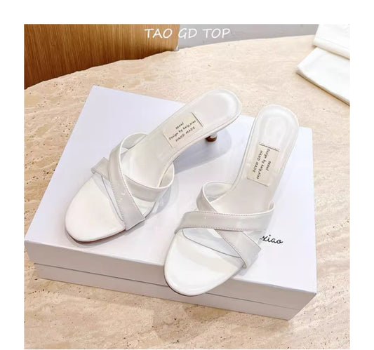 Women's cross strap french stiletto sandals