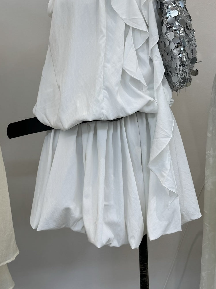 Sleeveless Stand Collar Short Halter Dress