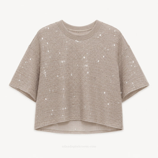 Sequinned Knit Top