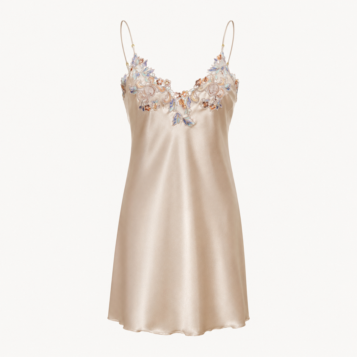 Petal Trim Nightdress - Golden Beige
