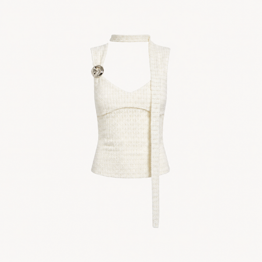TEXTURED SCARF TOP