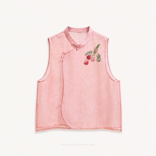 Mulberry Silk Jacquard Vest