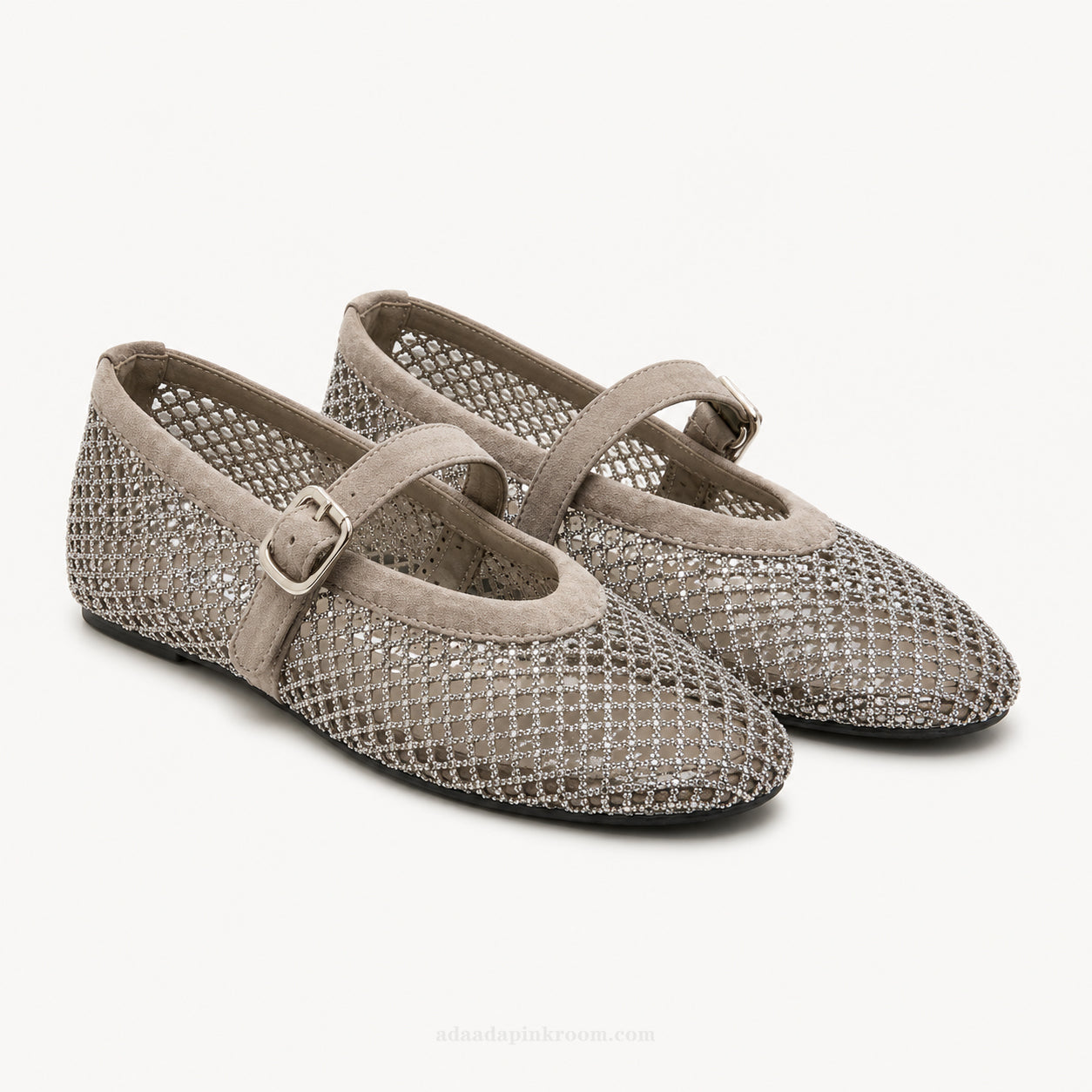 Stone Mesh Mary Jane Flats