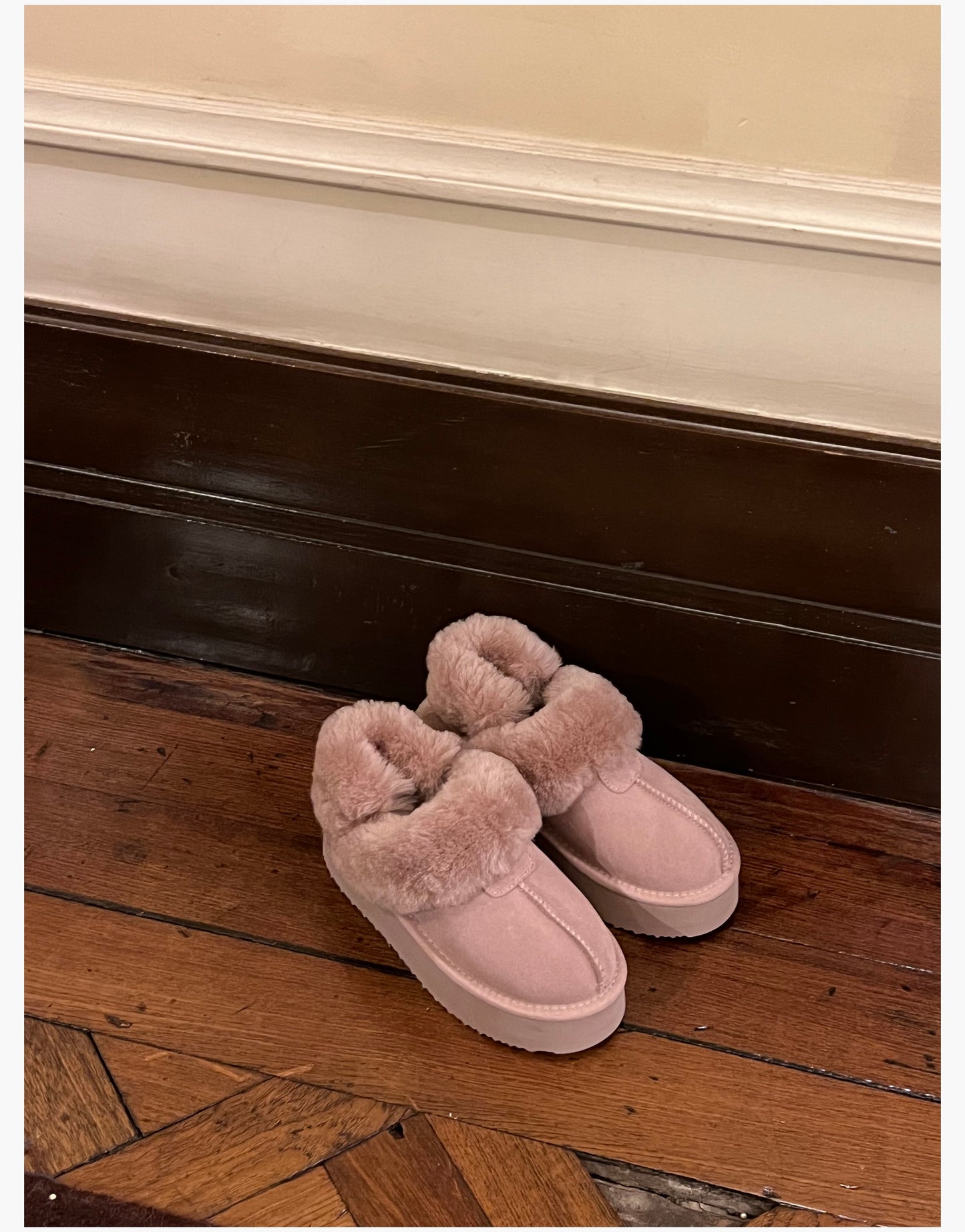 Handmade fur and velvet cotton shoes