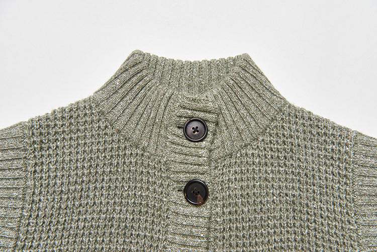 "Diamond Sequins" gold linen cashmere knitted cardigan/vest/suit