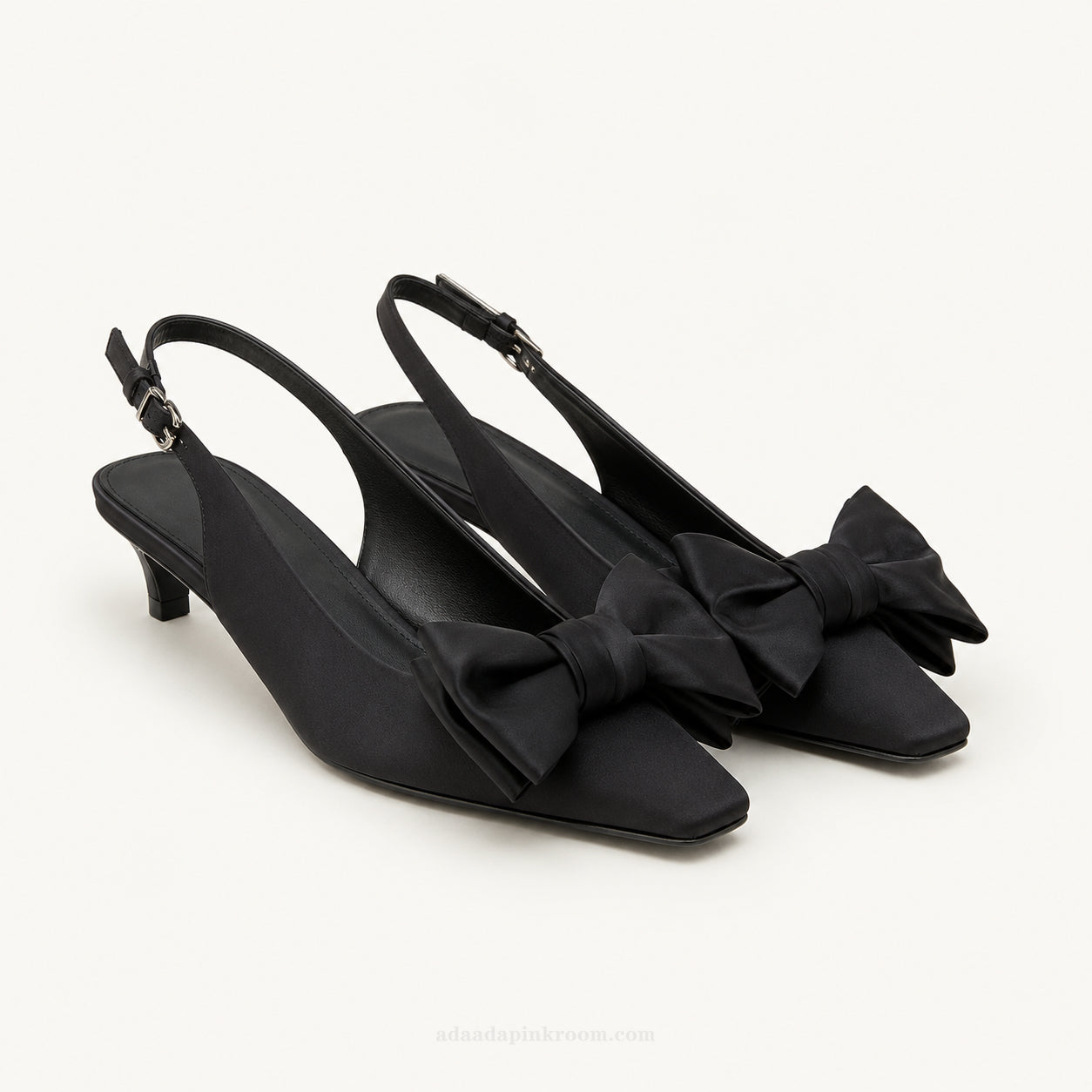 Bow Slingback Kitten Heels