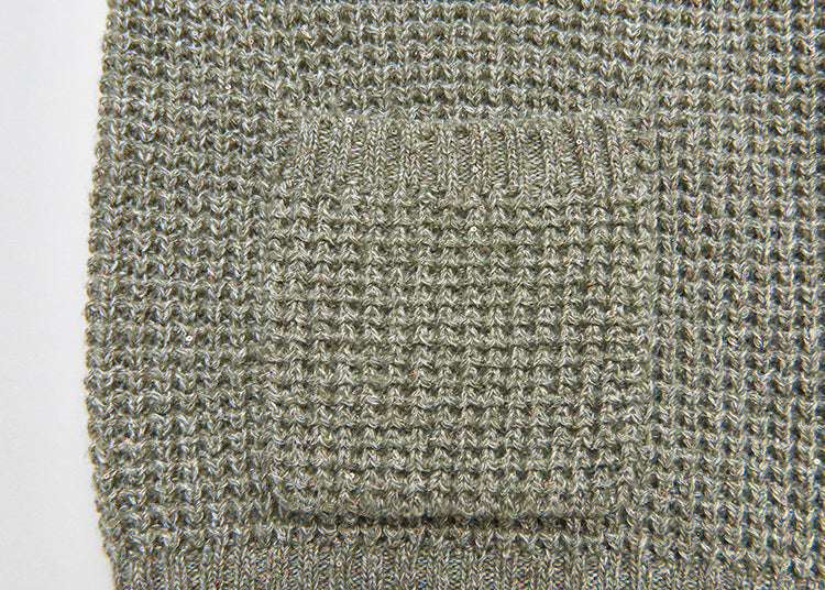 "Diamond Sequins" gold linen cashmere knitted cardigan/vest/suit
