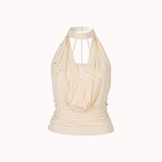 EMBELLISHED HALTER TOP