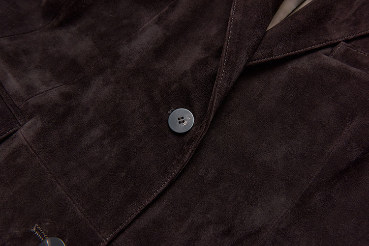 Matte shearling suede blazer/double skirt