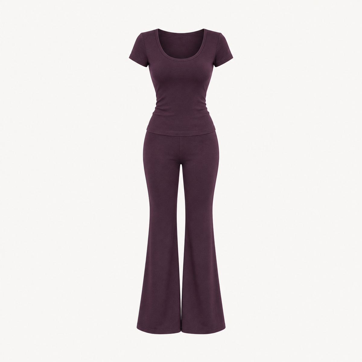 Dahlia Flare Pant Set - Deep Plum
