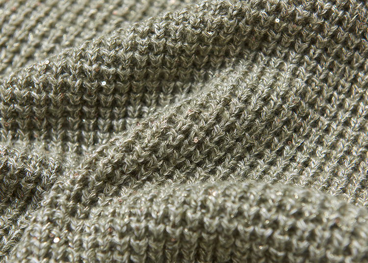 "Diamond Sequins" gold linen cashmere knitted cardigan/vest/suit