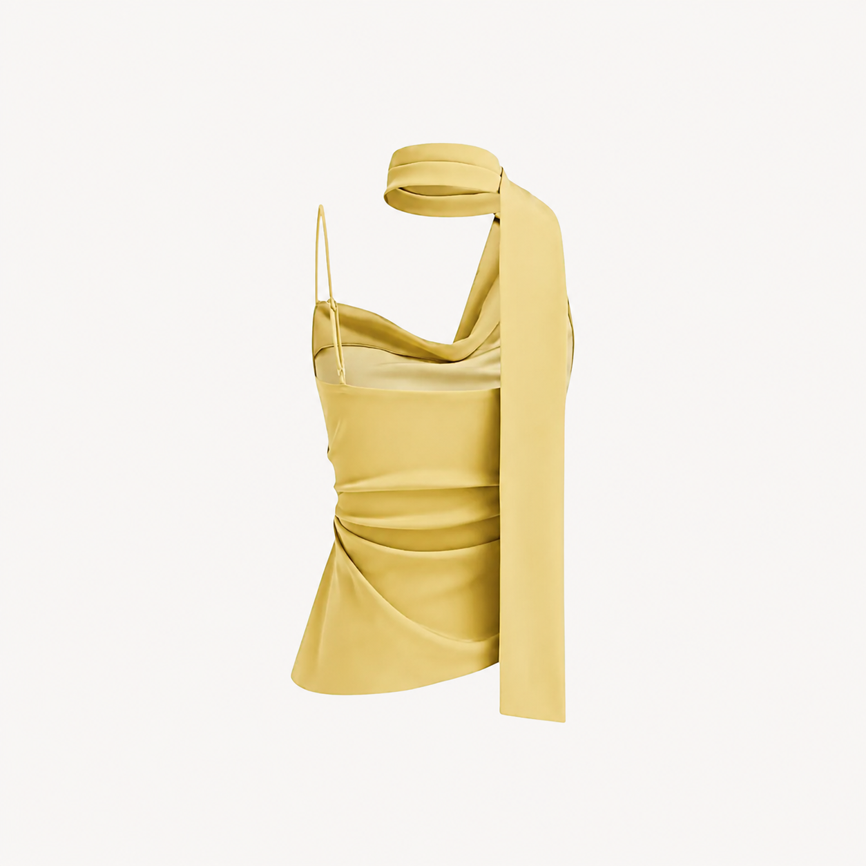 SATIN-EFFECT SCARF TOP