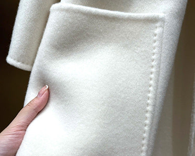 Double-faced cashmere coat bathrobe