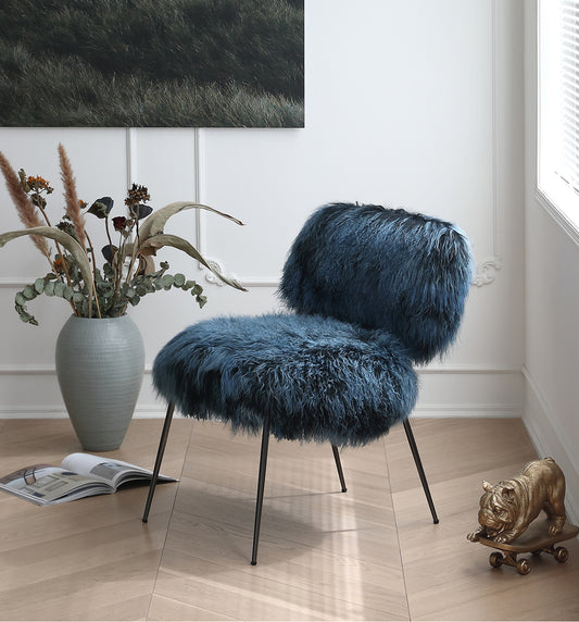 Italian light luxury sofa leisure chair imported wool designer single chair Nordic style dressing chair