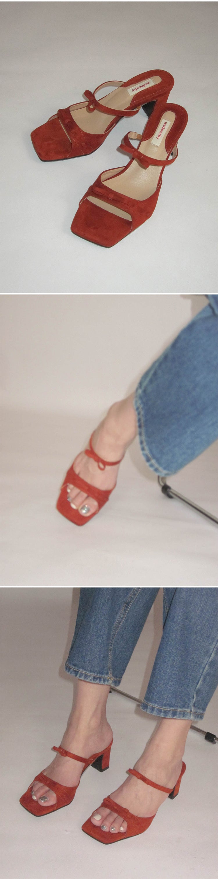 High heel bow sandals