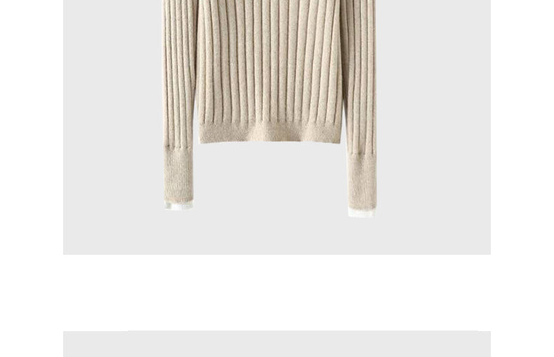 Contrast color stitching sweater