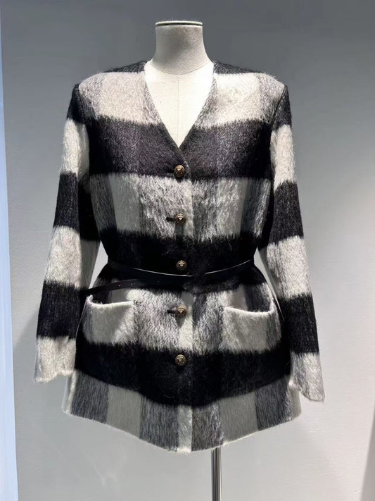 Double-faced wool detachable scarf two-piece set