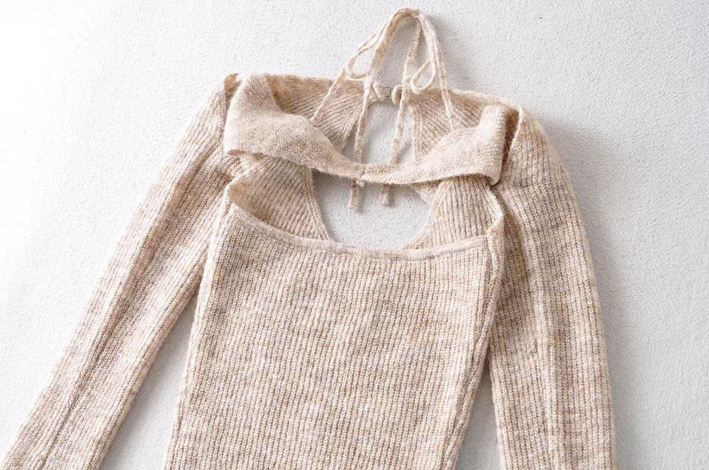 Two pieces of knitted slim fit hot girl sweater blouse vest
