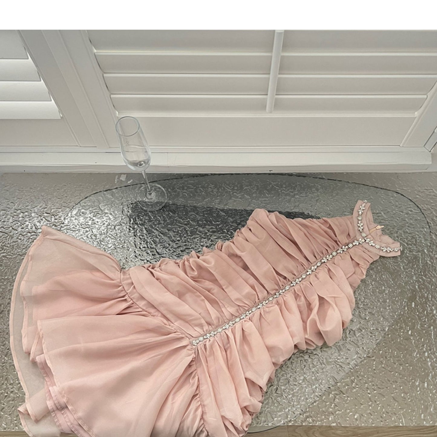 Chiffon design pleated waist slimming skirt