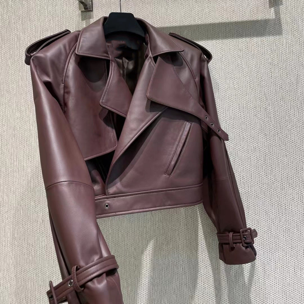 Leather motorcycle jacket