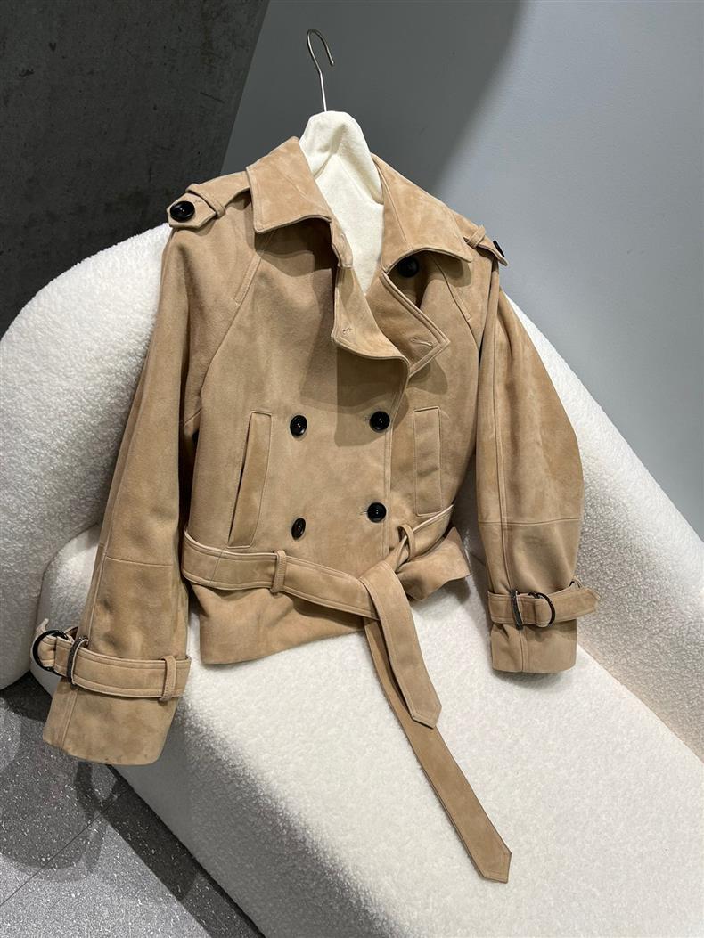 Genuine sheepskin suede leather jacket