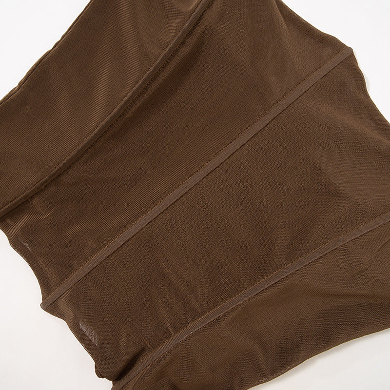 American style herringbone mesh long sleeves
