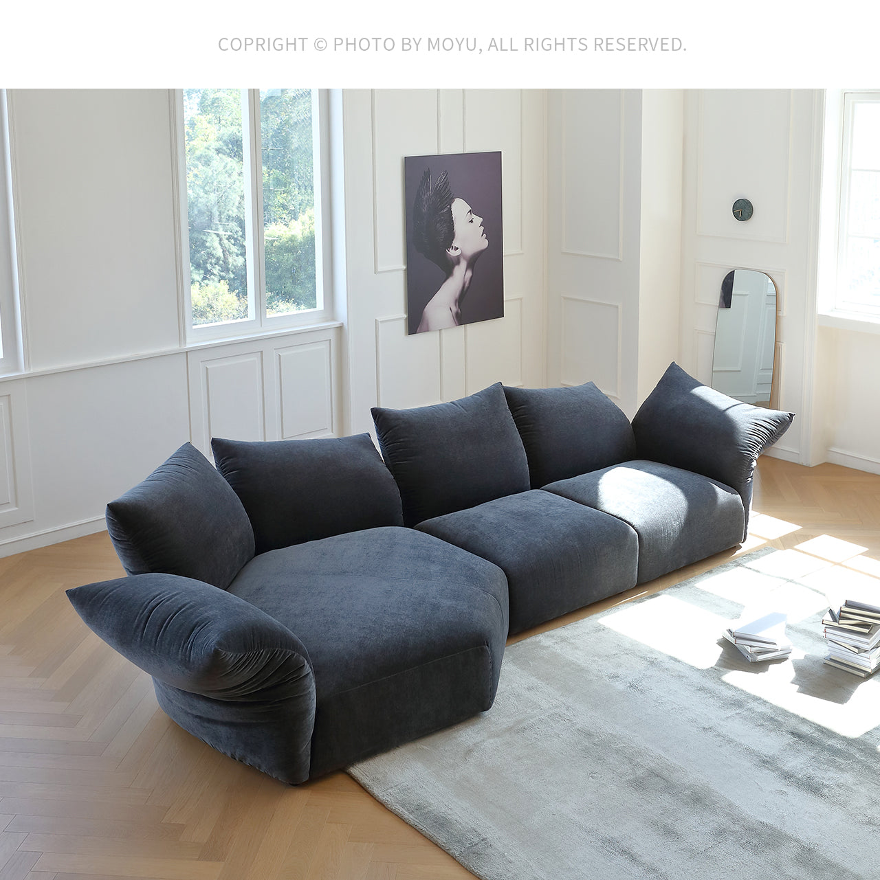 Italian minimalist petal sofa designer creative special-shaped modular sofa corner fabric sofa