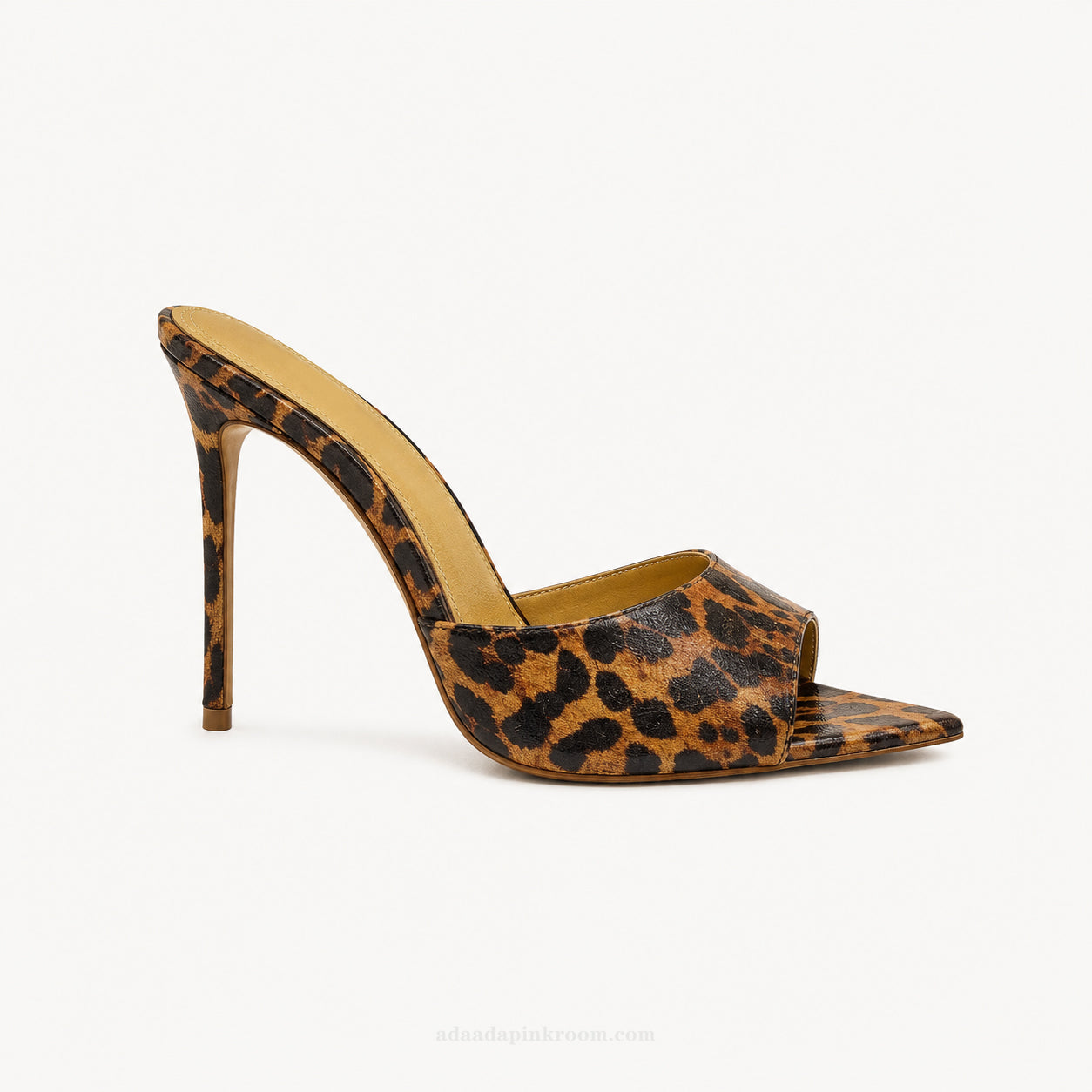 Leopard Print Heeled Mules