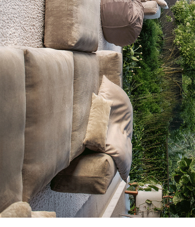 Corduroy fabric sofa living room small apartment Nordic modern minimalist creative module combination lazy down sofa