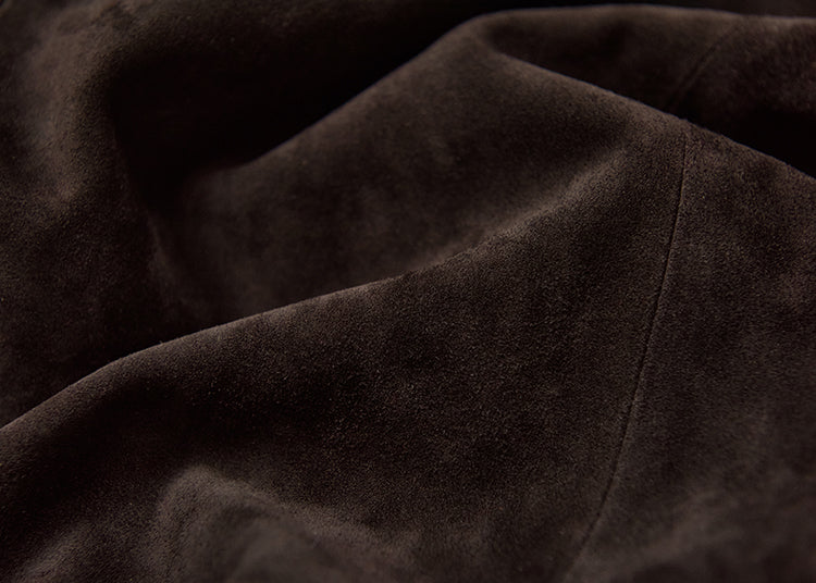 Matte shearling suede blazer/double skirt