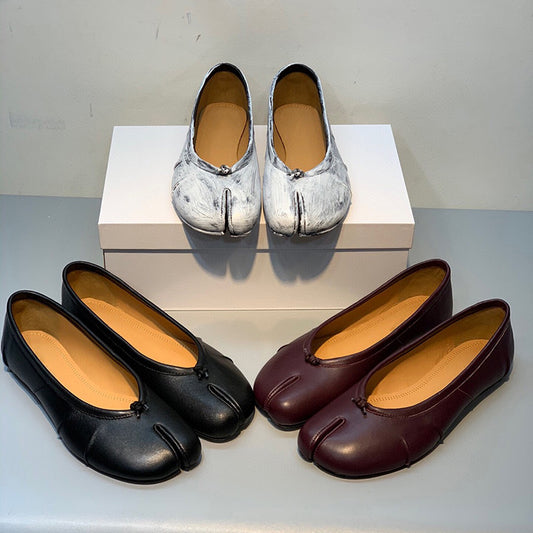 Vintage sheepskin ballet flats
