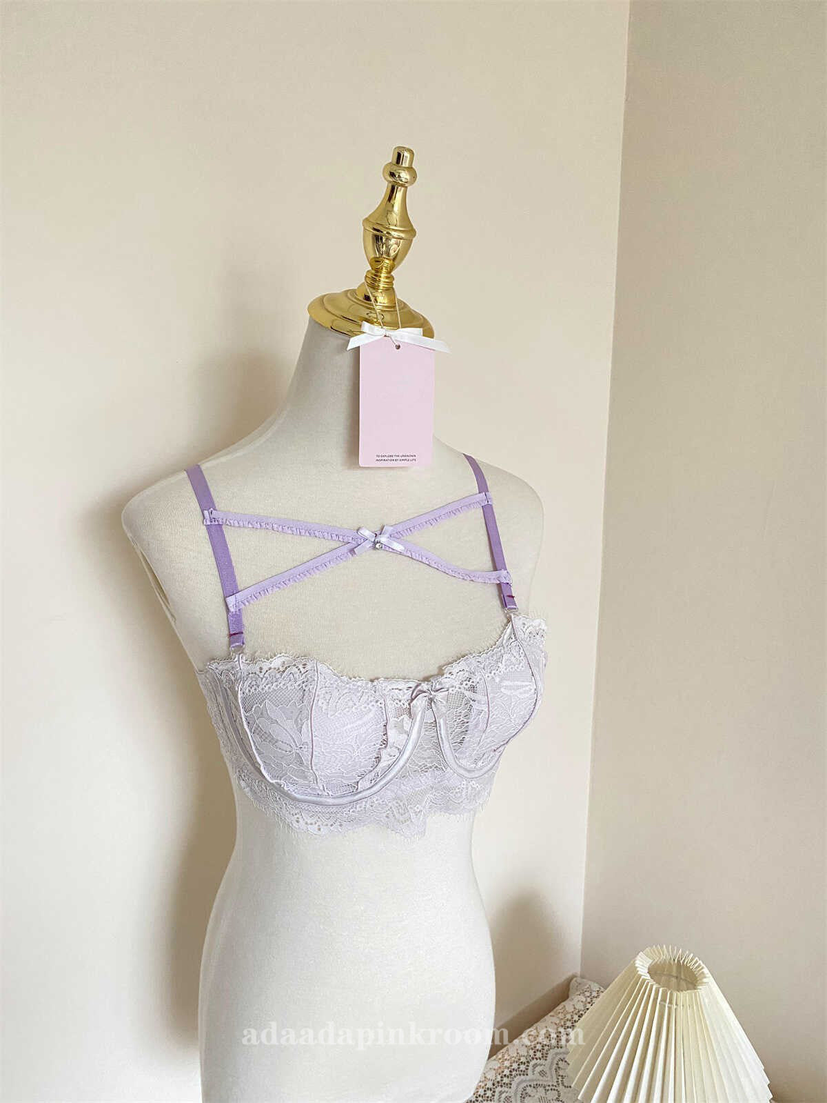 Purple lace underwear tube top thin inside