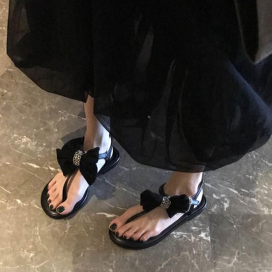 French bow chain thong beach Roman shoes