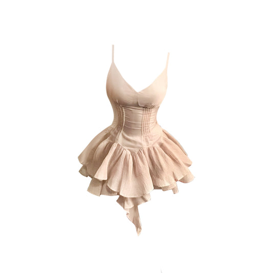V-neck suspender dress