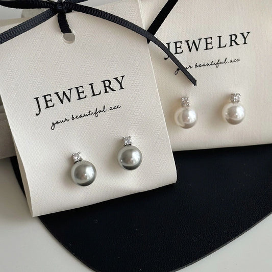 Princess Dai's same style pearl earrings for women 925 sterling silver French retro earrings