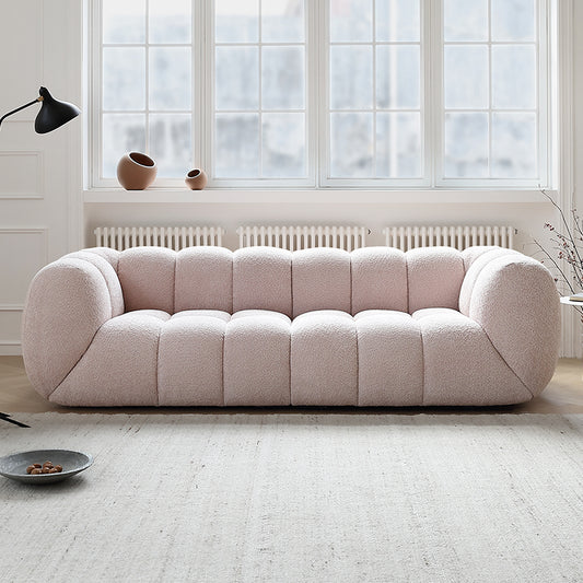 Light French retro cream style puff sofa marshmallow fabric sofa special offer