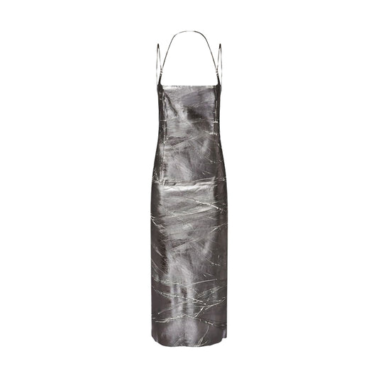 Metallic slip dress