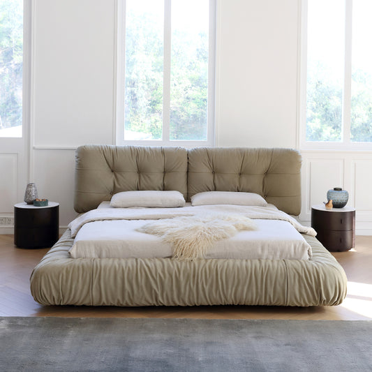 Yunduo fabric bed modern simple floor-standing large bed master bedroom Italian-style double bed